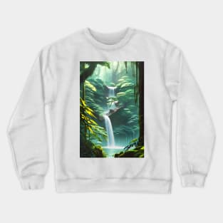 Adorable Waterfalls in a Forest Crewneck Sweatshirt